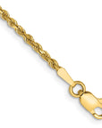 14K 10 inch 1.75mm Diamond-cut Rope with Lobster Clasp Anklet