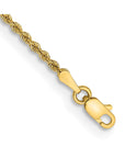 14K 10 inch 2mm Regular Rope with Lobster Clasp Anklet