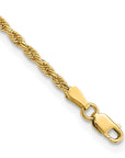 14K 10 inch 2mm Diamond-cut Rope with Lobster Clasp Anklet