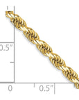 14K 36 inch 3.5mm Diamond-cut Rope with Lobster Clasp Chain