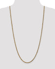 14K 30 inch 3.5mm Diamond-cut Rope with Lobster Clasp Chain