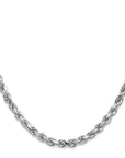 14K White Gold 22 inch 4.5mm Diamond-cut Rope with Lobster Clasp Chain