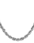 14K White Gold 20 inch 5.5mm Diamond-cut Rope with Lobster Clasp Chain