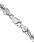 14K White Gold 20 inch 5.5mm Diamond-cut Rope with Lobster Clasp Chain