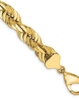 14K 9 inch 10mm Diamond-cut Rope with Fancy Lobster Clasp Chain