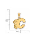 10k Gold NHL LogoArt Calgary Flames Letter C Small Pendant