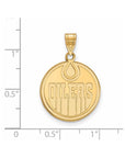 14k Gold NHL LogoArt Edmonton Oilers Large Pendant