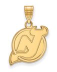 10k Gold NHL LogoArt New Jersey Devils Medium Pendant