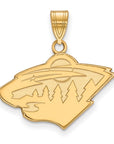 10k Gold NHL LogoArt Minnesota Wild Medium Pendant