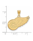 14k Gold NHL LogoArt Detroit Red Wings Large Pendant