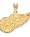 14k Gold NHL LogoArt Detroit Red Wings Large Pendant