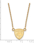 10k Gold NHL LogoArt Florida Panthers Small Pendant 18 inch Necklace