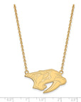 14k Gold NHL LogoArt Nashville Predators Large Pendant 18 inch Necklace