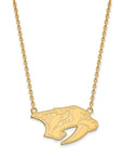 14k Gold NHL LogoArt Nashville Predators Large Pendant 18 inch Necklace