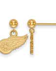 14k Gold NHL LogoArt Detroit Red Wings Dangle Post Earrings