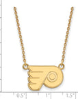 14k Gold NHL LogoArt Philadelphia Flyers Small Pendant 18 inch Necklace