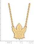 14k Gold NHL LogoArt Toronto Maple Leafs Large Pendant 18 inch Necklace