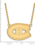 14k Gold NHL LogoArt Montreal Canadiens Large Pendant 18 inch Necklace