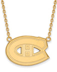 14k Gold NHL LogoArt Montreal Canadiens Large Pendant 18 inch Necklace