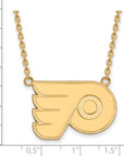 10k Gold NHL LogoArt Philadelphia Flyers Large Pendant 18 inch Necklace