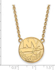 10k Gold NHL LogoArt New York Islanders Large Pendant 18 inch Necklace