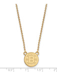 14k Gold NHL LogoArt Boston Bruins Small Pendant 18 inch Necklace