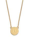 14k Gold NHL LogoArt Boston Bruins Small Pendant 18 inch Necklace