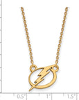 14k Gold NHL LogoArt Tampa Bay Lightning Small Pendant 18 inch Necklace