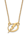 14k Gold NHL LogoArt Tampa Bay Lightning Small Pendant 18 inch Necklace