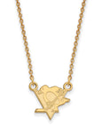 14k Gold NHL LogoArt Pittsburgh Penguins Small Pendant 18 inch Necklace