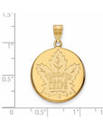 14k Gold NHL LogoArt Toronto Maple Leafs Large Disc Pendant