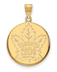 14k Gold NHL LogoArt Toronto Maple Leafs Large Disc Pendant