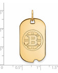 10k Gold NHL LogoArt Boston Bruins Small Dog Tag Pendant