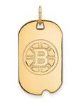 10k Gold NHL LogoArt Boston Bruins Small Dog Tag Pendant