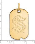 10k Gold NHL LogoArt Seattle Kraken Small Dog Tag Pendant