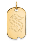 10k Gold NHL LogoArt Seattle Kraken Small Dog Tag Pendant