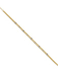 14k Two-tone Triple Strand 9in Plus 1in ext. Anklet