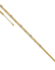 14k Two-tone Triple Strand 9in Plus 1in ext. Anklet