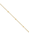 14k Puff Heart 10in Anklet