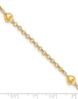 14k Puff Heart 10in Anklet