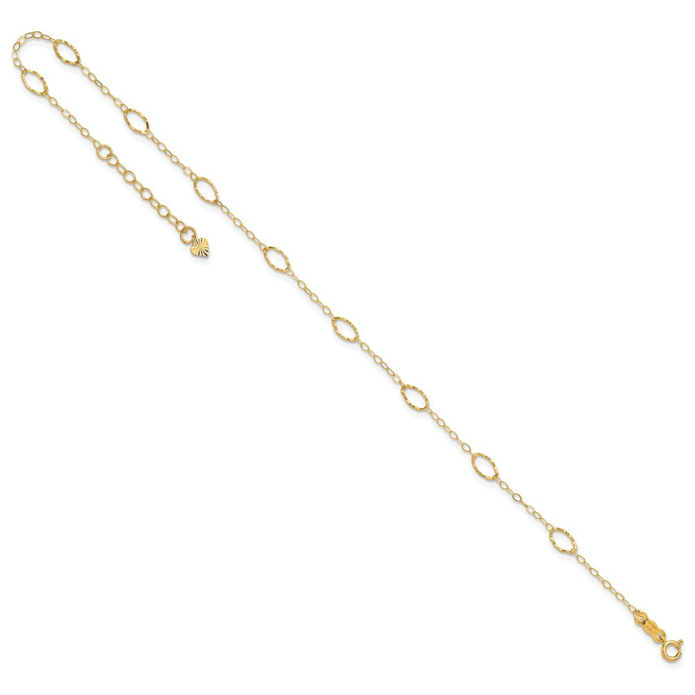 14k Oval Shapes 10in Plus 1in ext Anklet