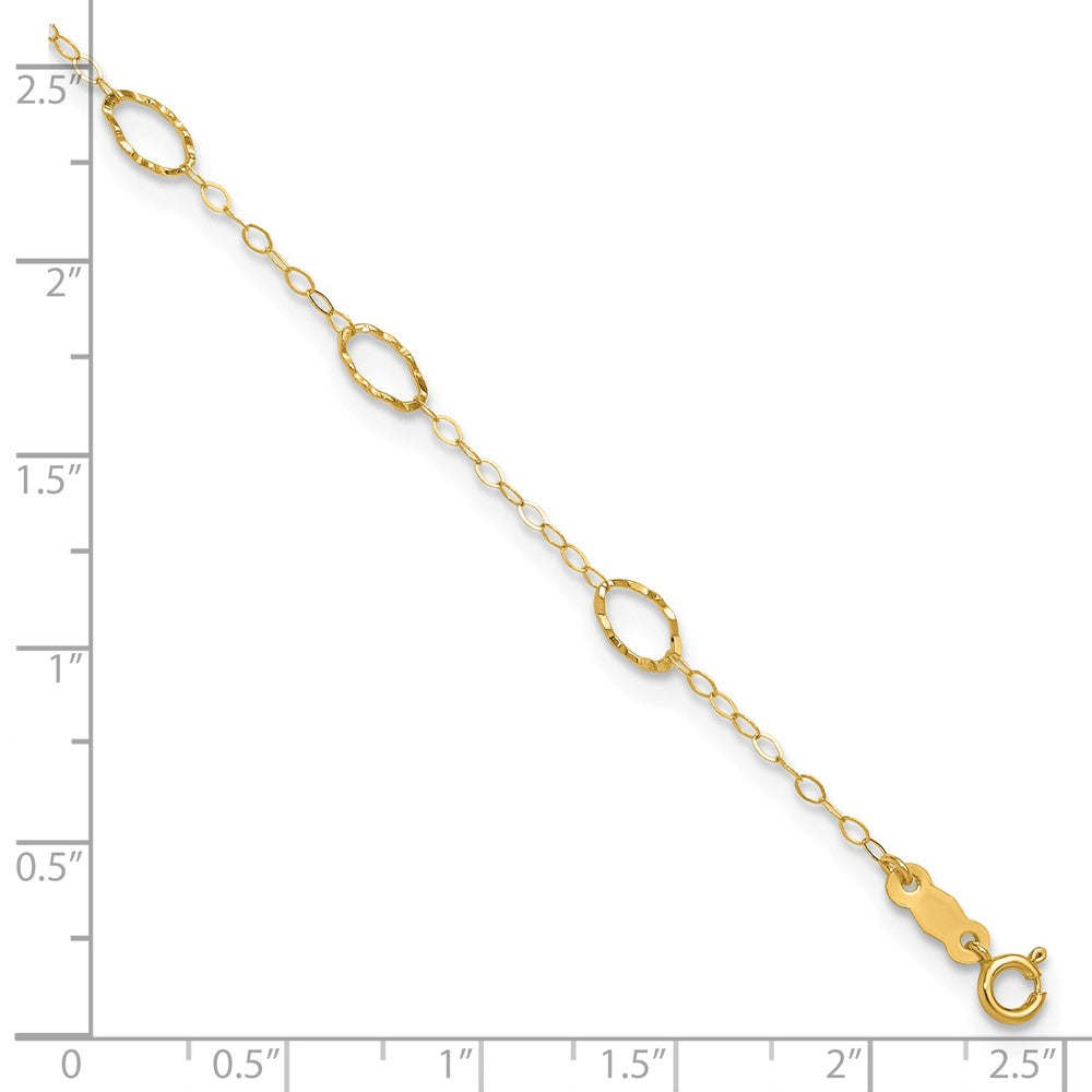 14k Oval Shapes 10in Plus 1in ext Anklet