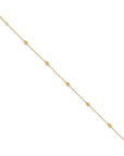 14k Diamond-cut Bead w/ 1in ext. Anklet