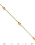 14k Diamond-cut Bead w/ 1in ext. Anklet