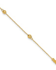 14k Diamond-cut Bead w/ 1in ext. Anklet