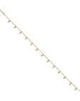 14K Oval Chain Diamond Cut Dots 9in plus 1in Ext Anklet