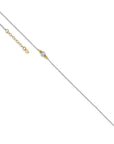 14K White Gold Ropa Two-tone Diamond Cut Bead 9in Plus 1in Ext. Anklet