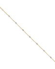 14K Two-tone Diamond-cut Beads 9in Plus 1in Ext. Anklet