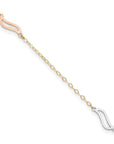 14K Tri-color with Open S Links 9in Plus 1in ext. Anklet