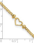 14k Fancy Heart 9inch Anklet